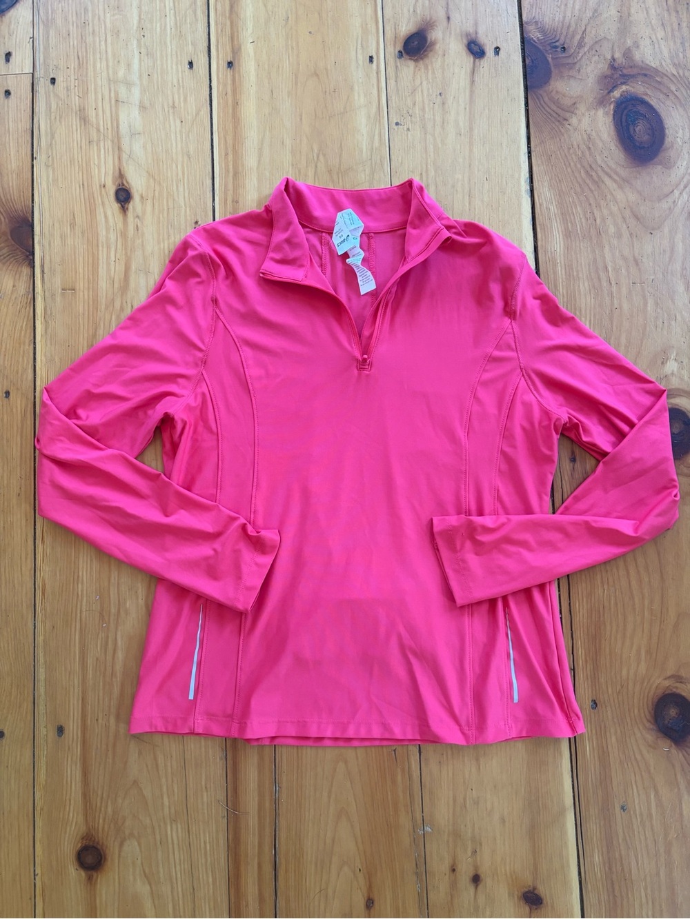 ASICS Pink Quarter Zip Athletic Top XL